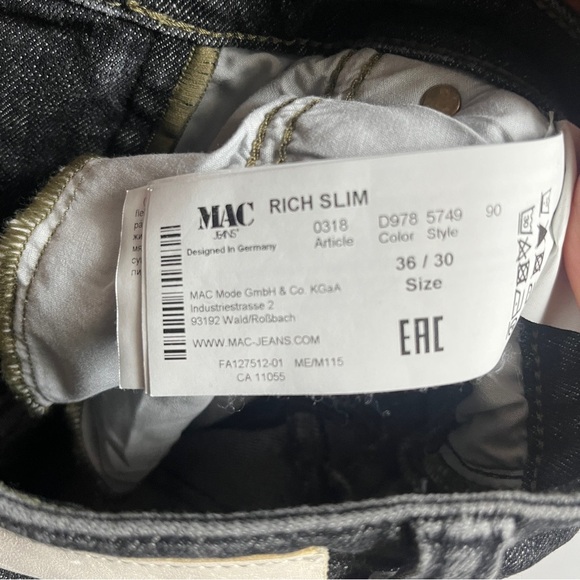 Mac Hemp Denim Mid Rise Women's Black Slim Jeans Sz 30 - Picture 10 of 14